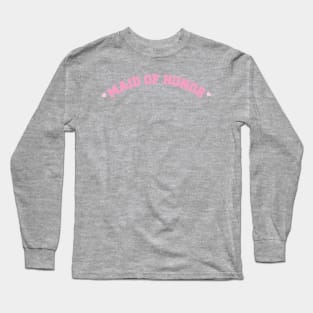 Maid of Honor Varsity Lettering with Hearts Long Sleeve T-Shirt